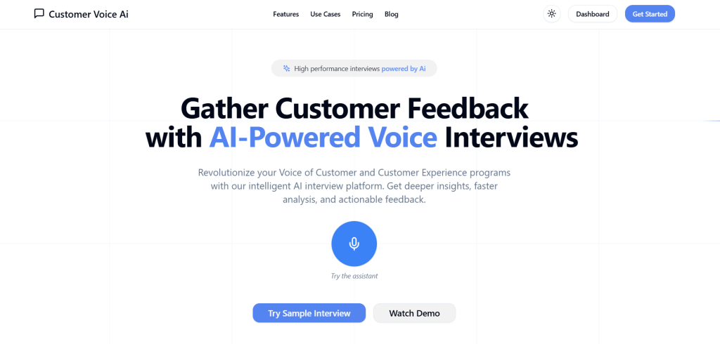 Customer Voice AI - Transform your customer feedback process with AI-powered voice interviews