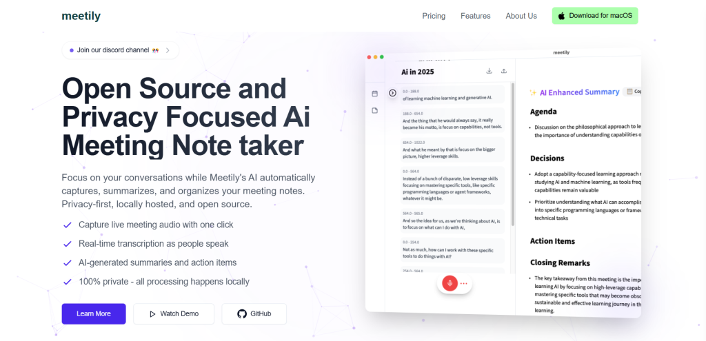 Meetily - An Open Source and Privacy Focused Ai Meeting Note taker